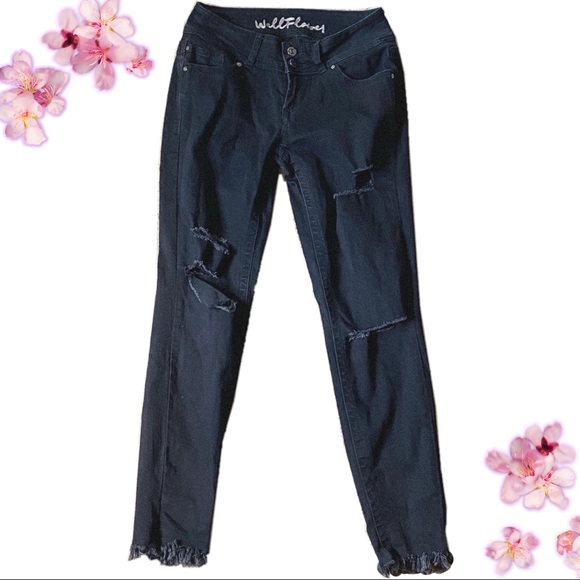 Wallflower Denim - WALLFLOWER | Denim Black Frayed Jeans